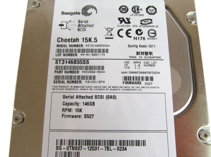 Seagate Cheetah 15K.5 ST3146855SS 146GB 15000RPM SAS 3Gb/s 3.5″ HDD