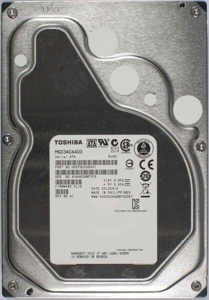 Toshiba MG03ACA400 4TB 7.2K 64MB Cache SATA 6Gb/s 3.5″ Hard Drive Dell OEM
