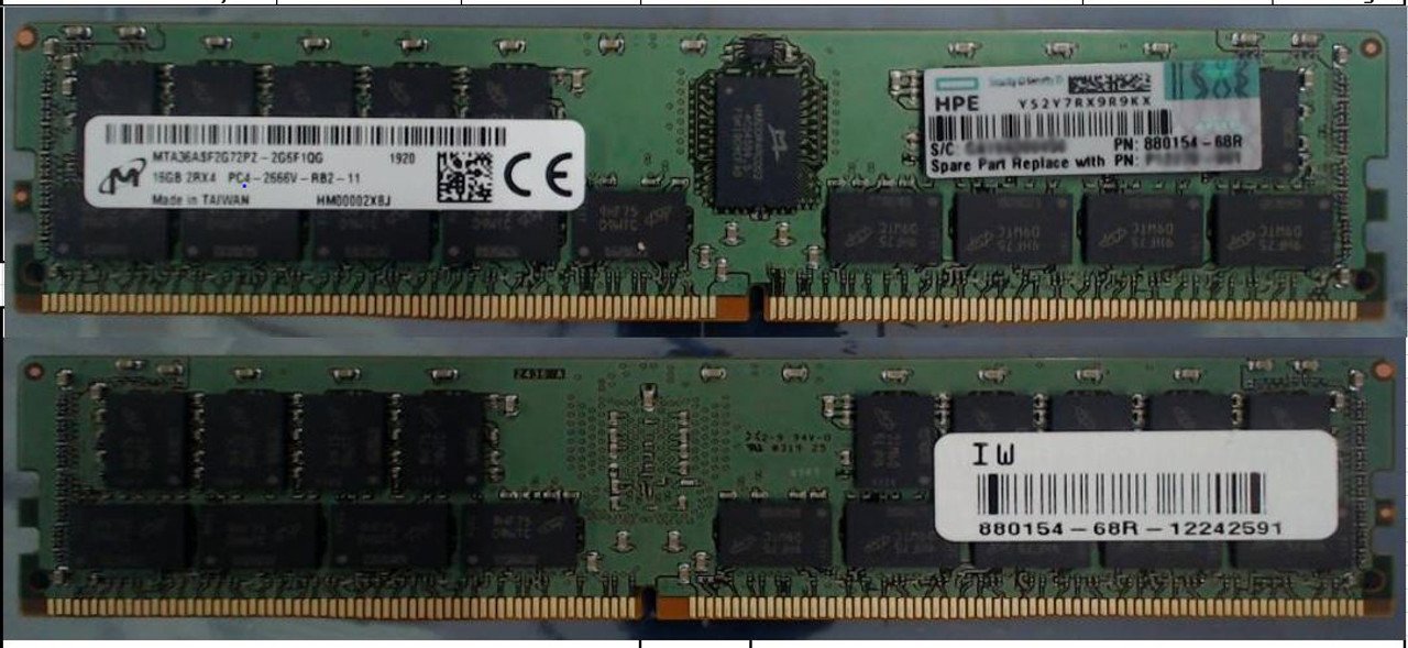 HPE P12278-001 16GB 2Rx8 PC4-21300 Ddr4 2666Mhz/2933Mhz Ecc Memory