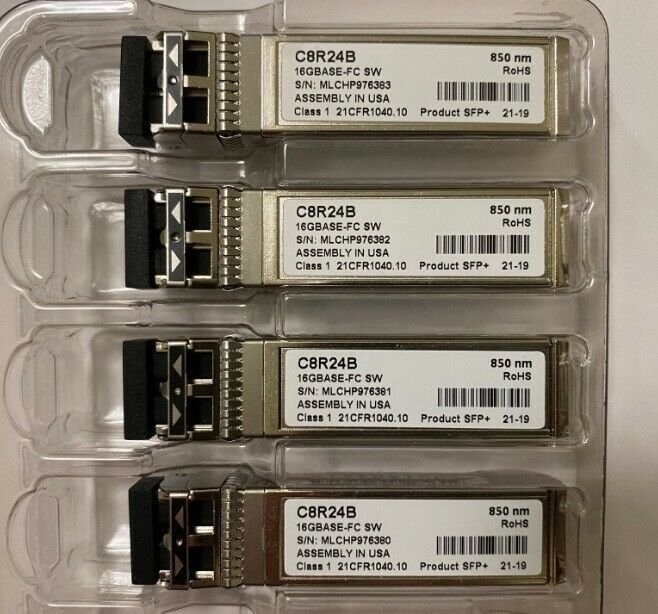 HPE C8R24B MSA 16Gb Short Wave Fibre Channel SFP+ 4-pack Transceiver New